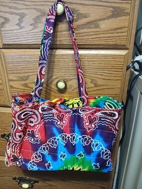 Multicolor Tie-Dye Bandana Print Tote Bag